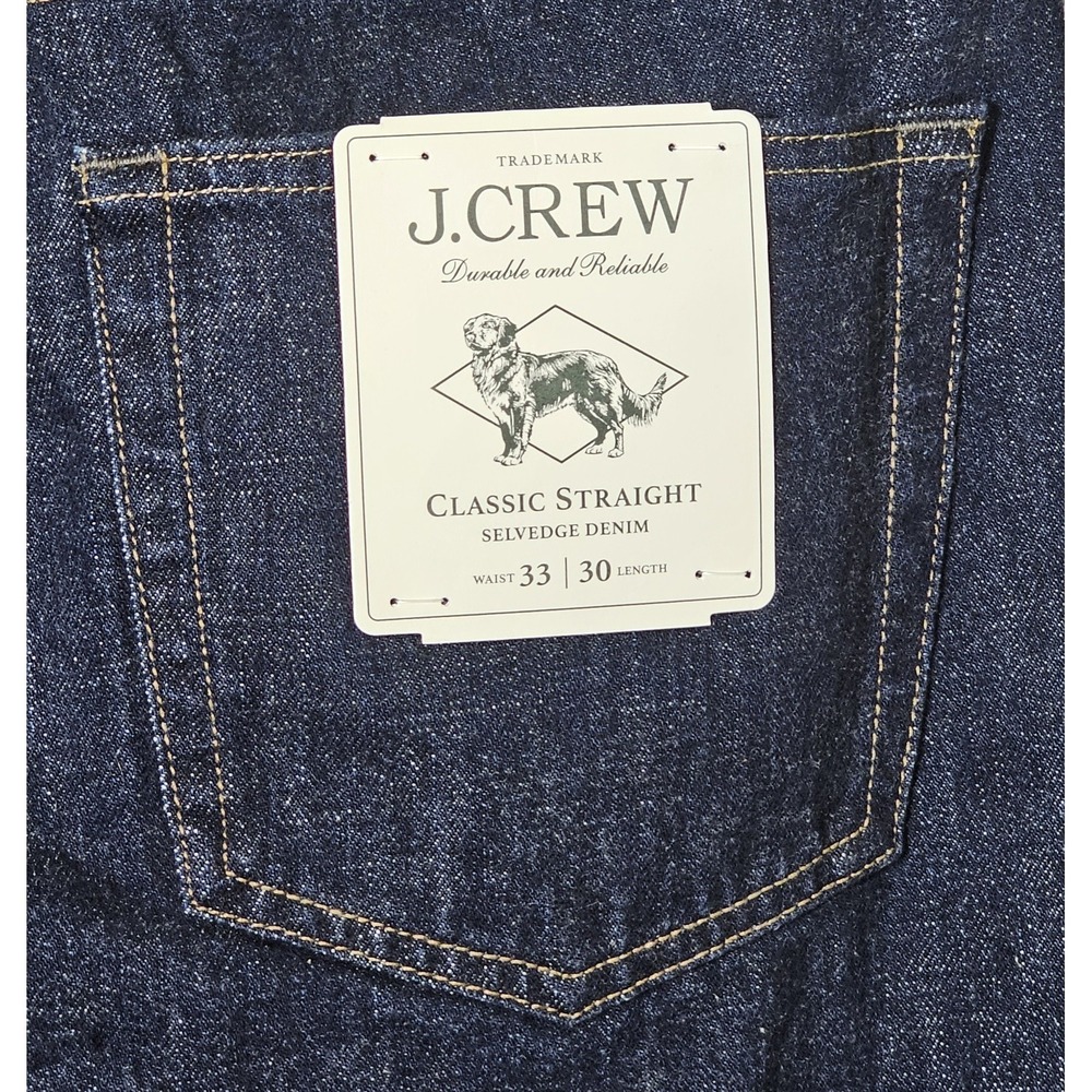 J.Crew Japanese Selvedge Classic Straight Leg Denim Jean 33x30 Nihon Menpu Mill - Picture 6 of 10